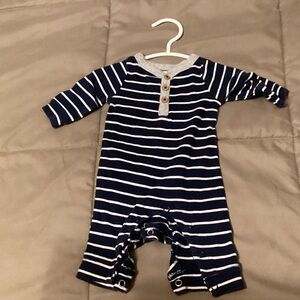 Striped Navy and White Bodysuit